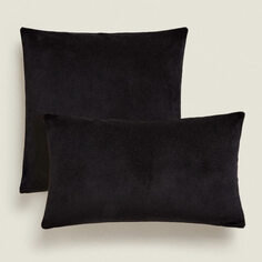 Чехол на подушку Zara Home Linen And Velvet, черный