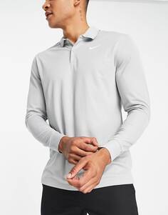 Серая футболка-поло с длинным рукавом Nike Golf Victory Dri-FIT