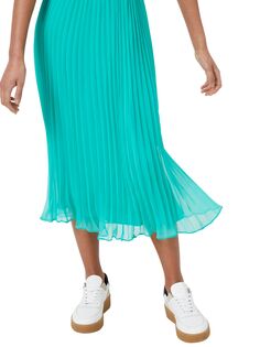 Плиссированная юбка-миди French Connection Ella, зеленый павлин