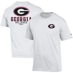 Мужская футболка Champion White Georgia Bulldogs Stack 2-Hit