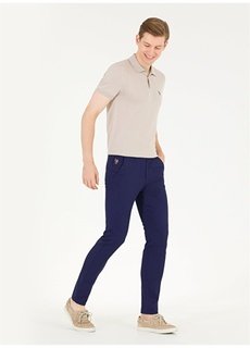 Мужские брюки узкого кроя темно-синего цвета с нормальной талией и нормальными штанинами U.S. Polo Assn.