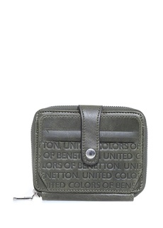 Зеленый мужской кожаный кошелек United Colors of Benetton