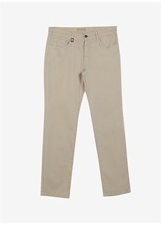 Бежевые мужские брюки узкого кроя с нормальной талией Beymen Business Privé