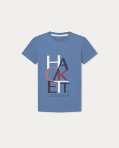 Футболка для мальчика с короткими рукавами и логотипом Hackett, синий