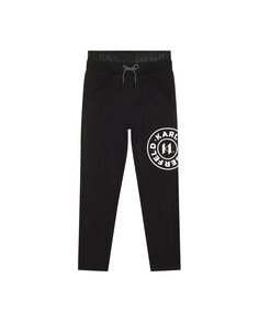 Спортивные брюки для мальчика с логотипом на штанине и кулиской Karl Lagerfeld, черный