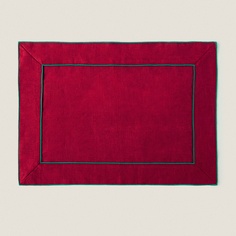 Сервировочный коврик Zara Home Linen Christmas, 35 x 50 см, красный/зеленый