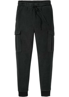 Флисовые брюки стандартного кроя с накладными карманами Rainbow, черный