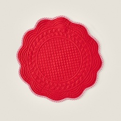 Сервировочный коврик Zara Home Scalloped Cotton Christmas, 38 см, красный