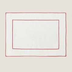 Сервировочный коврик Zara Home Linen Christmas, 35 x 50 см, белый/красный