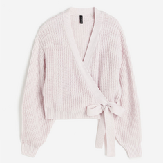 Кардиган H&amp;M Rib-knit Wrap, светло-розовый H&M