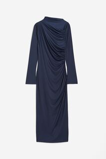Платье H&amp;M Draped Jersey, темно-синий H&M
