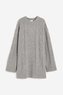 Платье H&amp;M Cable-knit, серый H&M