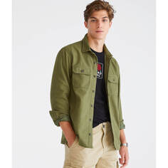 Рубашка Aeropostale Lightweight Flannel, зеленый