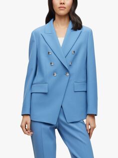 Двубортный пиджак BOSS Jelary, открытый синий