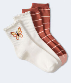 Набор носков с бабочкой и полосками, 2 шт. Aeropostale, белый