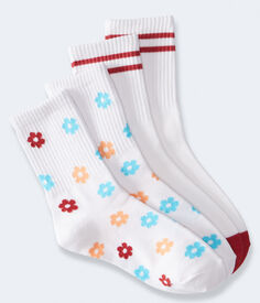 Набор носков для экипажа Daisies &amp; Stripes, 2 шт. Aeropostale, белый