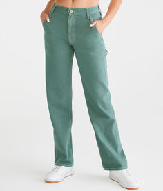 Мешковатые джинсы Carpenter с высокой посадкой Aeropostale, зеленый