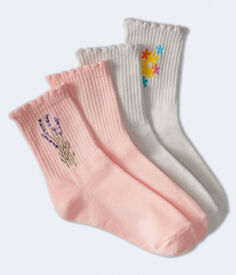 Комплект носков с лавандовым цветочным принтом, 2 шт. Aeropostale, фиолетовый