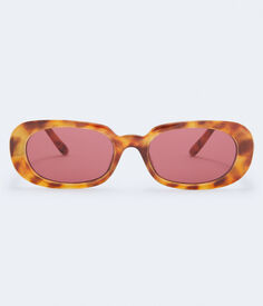 Узкие овальные солнцезащитные очки черепаховой расцветки Aeropostale, коричневый