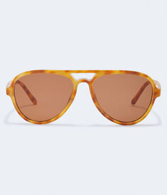 Пластиковые солнцезащитные очки-авиаторы черепаховой расцветки Aeropostale, коричневый