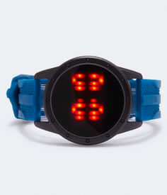 Круглые текстурированные резиновые цифровые часы Aeropostale, синий