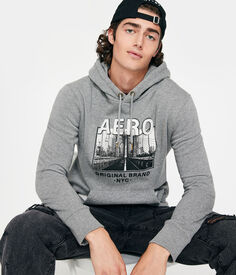 Пуловер с капюшоном Aero Bridge Image Aeropostale, серый