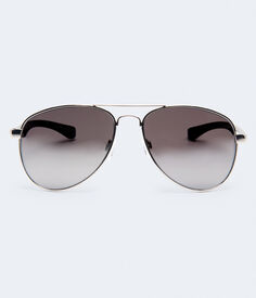 Зеркальные солнцезащитные очки-авиаторы металлик Aeropostale, серебро