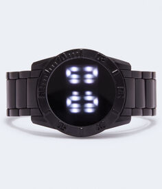 Круглые цифровые часы из матового металла Aeropostale, черный