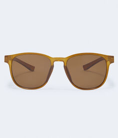Блестящие закругленные спортивные солнцезащитные очки Aeropostale, желтый