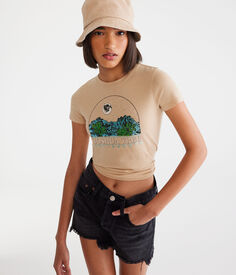 Футболка из фольги с рисунком Joshua Tree Aeropostale, белый