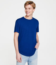 Однотонная футболка с изогнутым подолом Aeropostale, синий