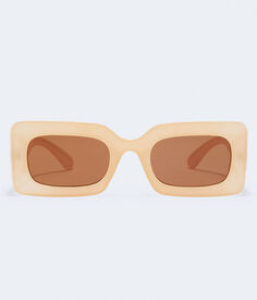 Массивные прямоугольные солнцезащитные очки Aeropostale, коричневый