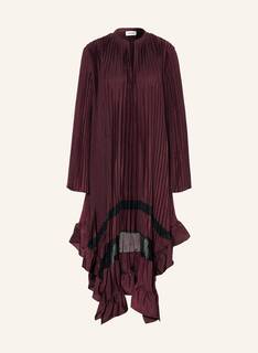 Плиссированное платье CLAUDIE PIERLOT mit Mesh, темно-красный