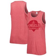 Женская мягкая, как виноград, красная майка Los Angeles Angels Tri-Blend Unbranded