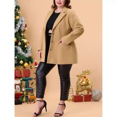 Женское зимнее пальто больших размеров с классическими лацканами и длинными рукавами Agnes Orinda