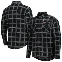Мужская фланелевая куртка-рубашка на пуговицах Antigua Black San Francisco 49ers Industry