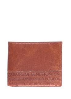 Светло-коричневый мужской кожаный кошелек United Colors of Benetton