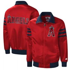 Мужская красная университетская куртка с молнией во всю длину Los Angeles Angels The Captain II Starter