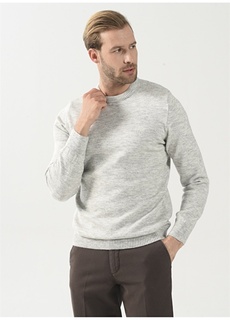 Серый мужской шерстяной свитер с круглым вырезом Beymen Business