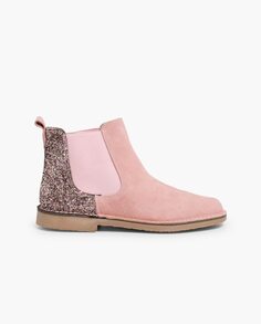 Замшевые сапожки для девочки на блестящем каблуке Pisamonas, розовый