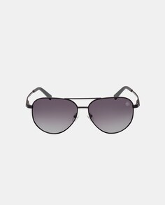 Мужские черные металлические солнцезащитные очки-авиаторы с поляризованными линзами Timberland, черный