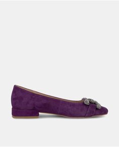 Женские кожаные балетки с квадратным носком Alma en Pena, фиолетовый