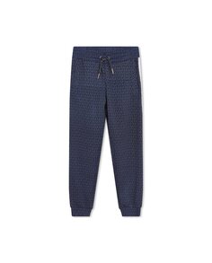 Спортивные брюки для девочек с монограммным принтом и кулиской Michael Kors, темно-синий