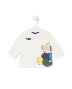Хлопковая футболка для мальчика с разноцветным мишкой Tous