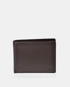 Темно-коричневый кожаный кошелек с портмоне Emidio Tucci, темно коричневый