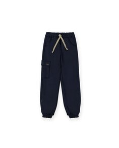 Плюшевые спортивные брюки для девочек с карманом-карго Pan con Chocolate, темно-синий