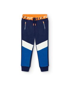 Спортивные брюки для мальчика с принтованной резинкой на талии Boboli, темно-синий