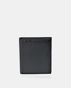 Черный вертикальный кошелек из зерненой кожи и портмоне для монет Emidio Tucci, черный