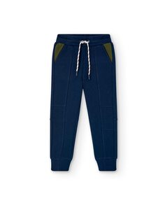 Спортивные брюки для мальчика с карманами и резинкой на талии Boboli, темно-синий