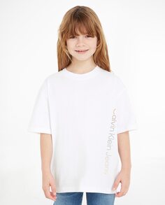 Белая футболка для мальчика с короткими рукавами Calvin Klein, белый